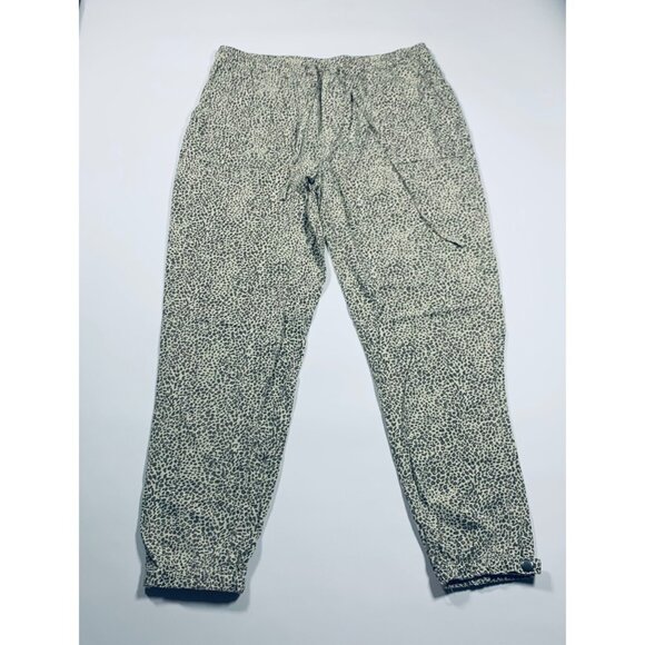 Thread & Supply Tan Micro Leopard Print Tencel Jogger Lounge Pant M - Picture 1 of 8